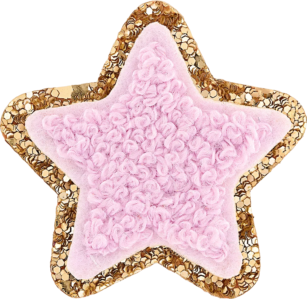 Lilac Mini Glitter Varsity Star Patch