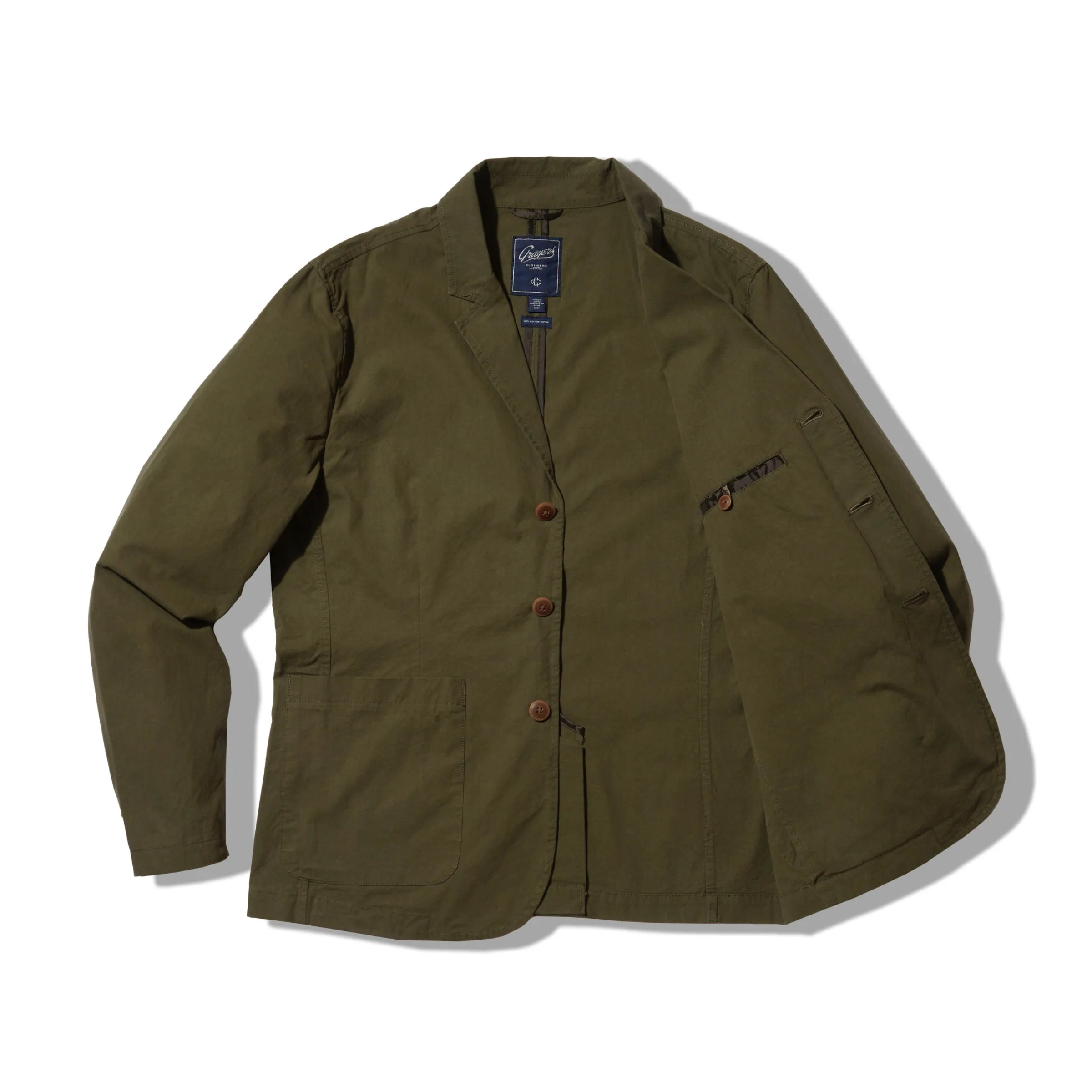 Mercer Cotton Blazer - Dark Olive