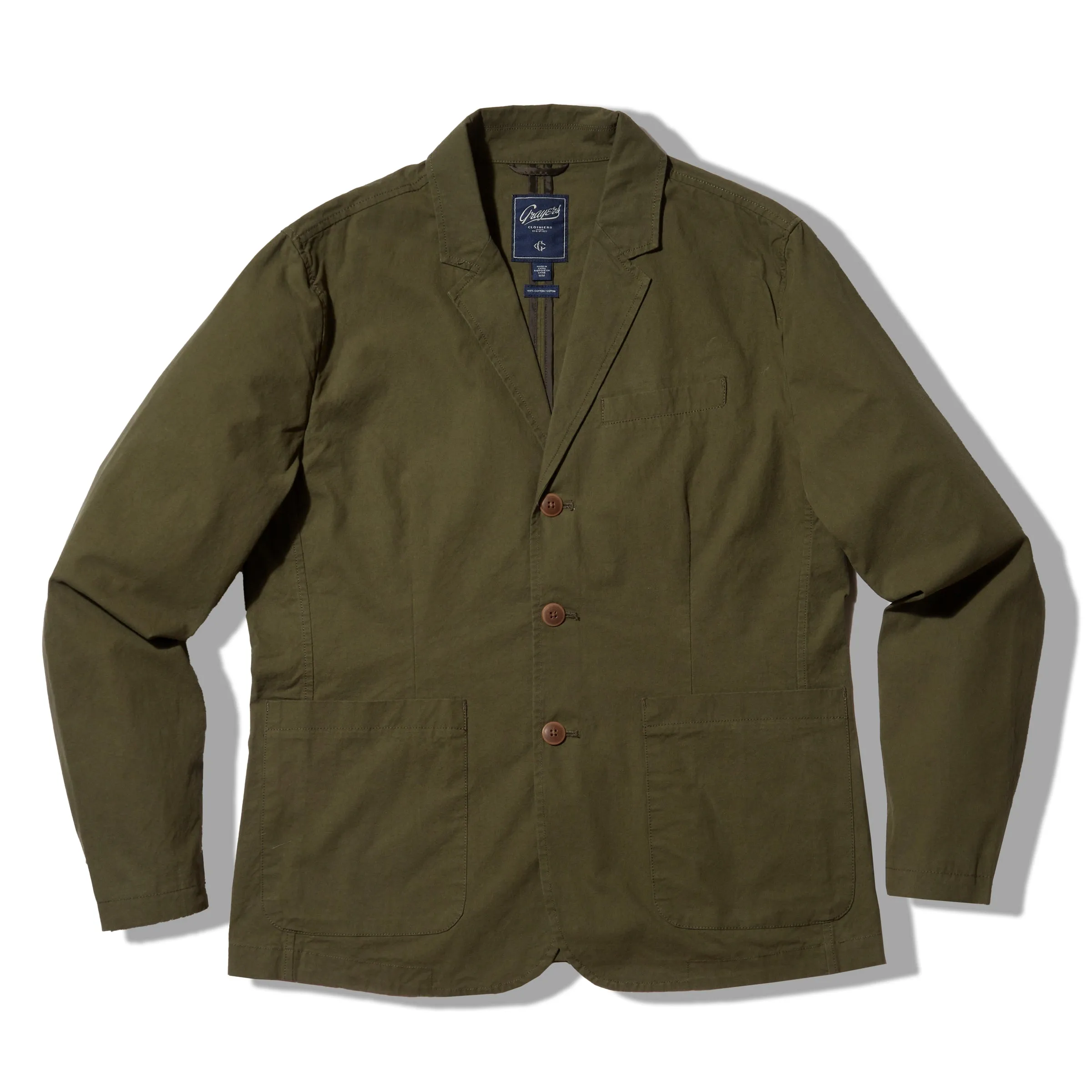 Mercer Cotton Blazer - Dark Olive