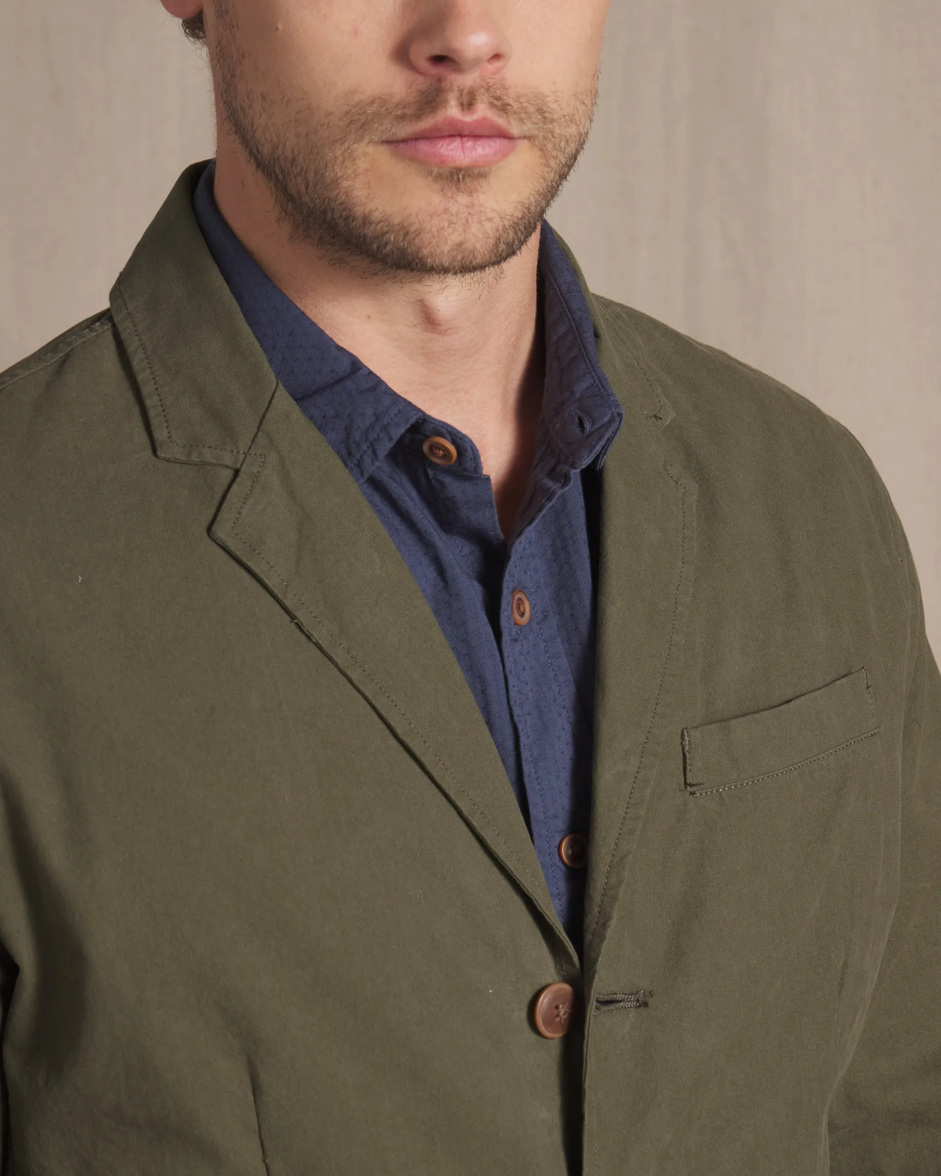 Mercer Cotton Blazer - Dark Olive