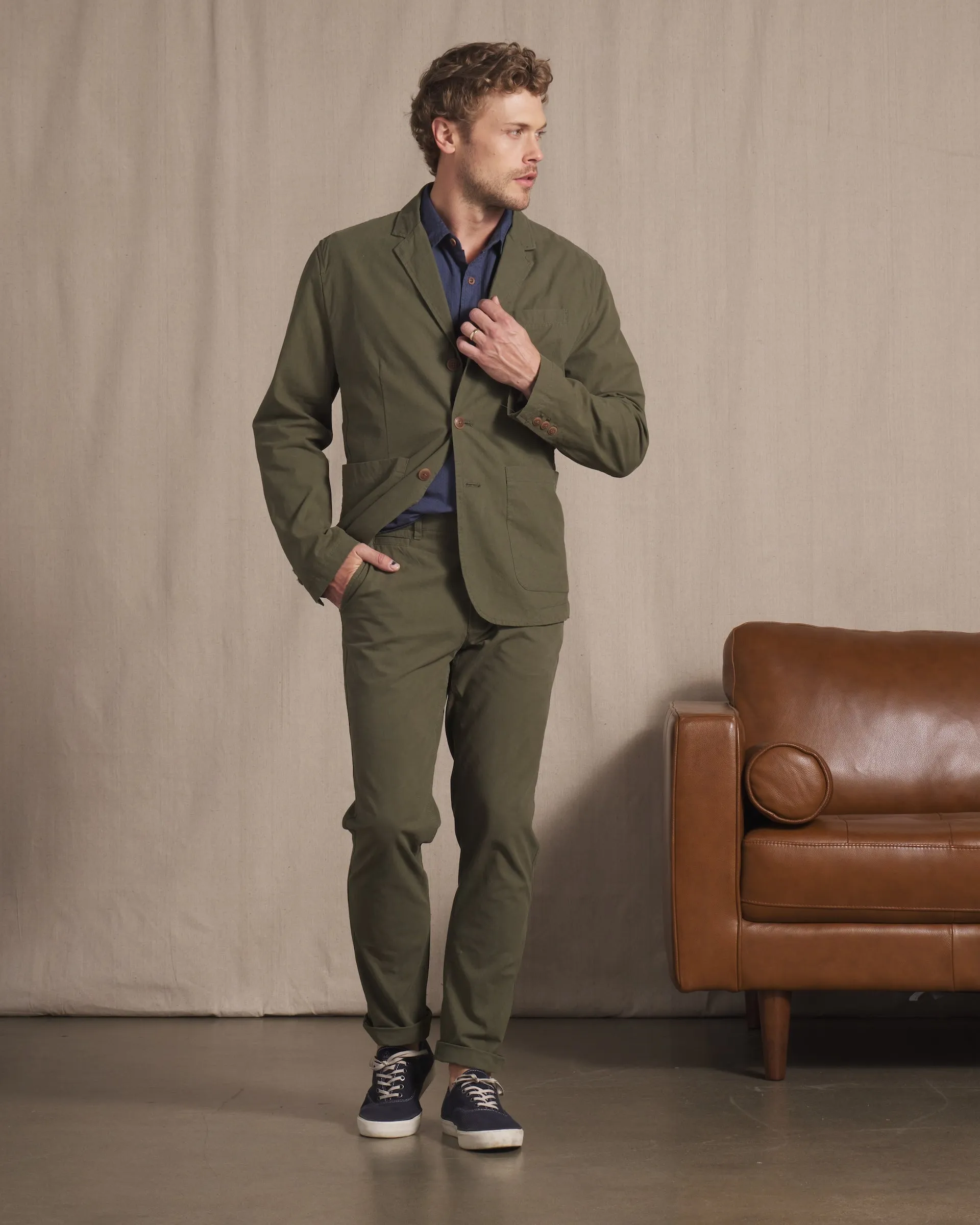 Mercer Cotton Blazer - Dark Olive