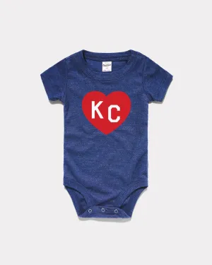 Navy Classic KC Heart Onesie