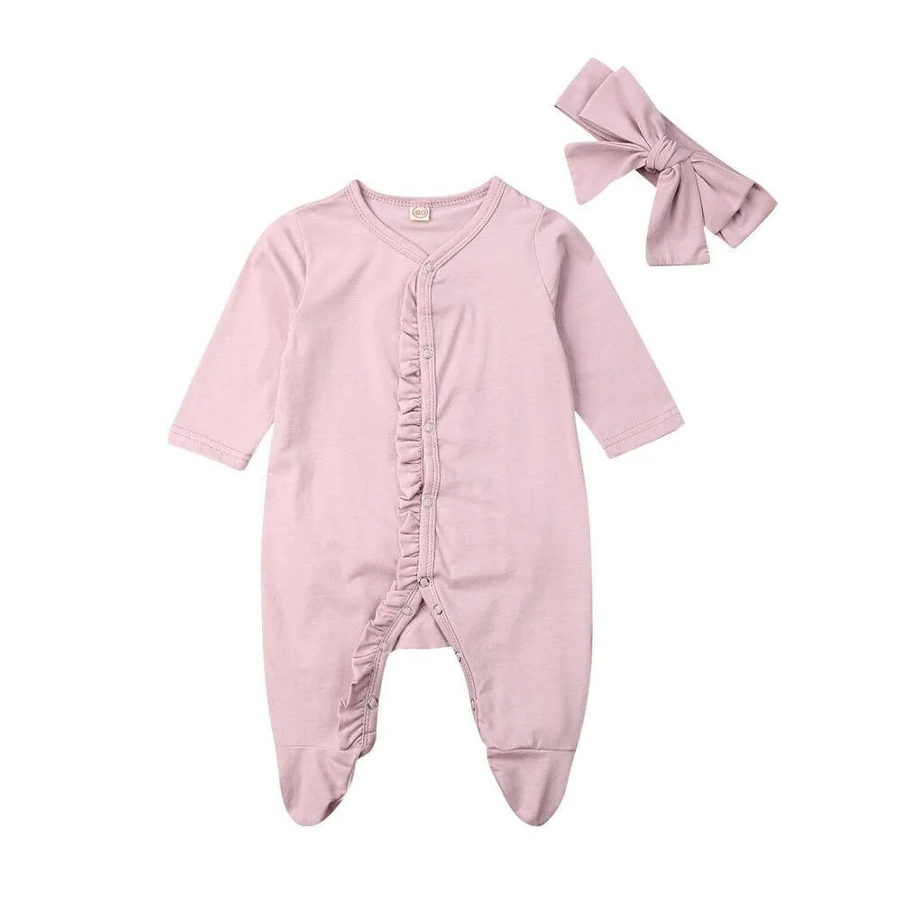 Newborn Ruffle  Sleeper W