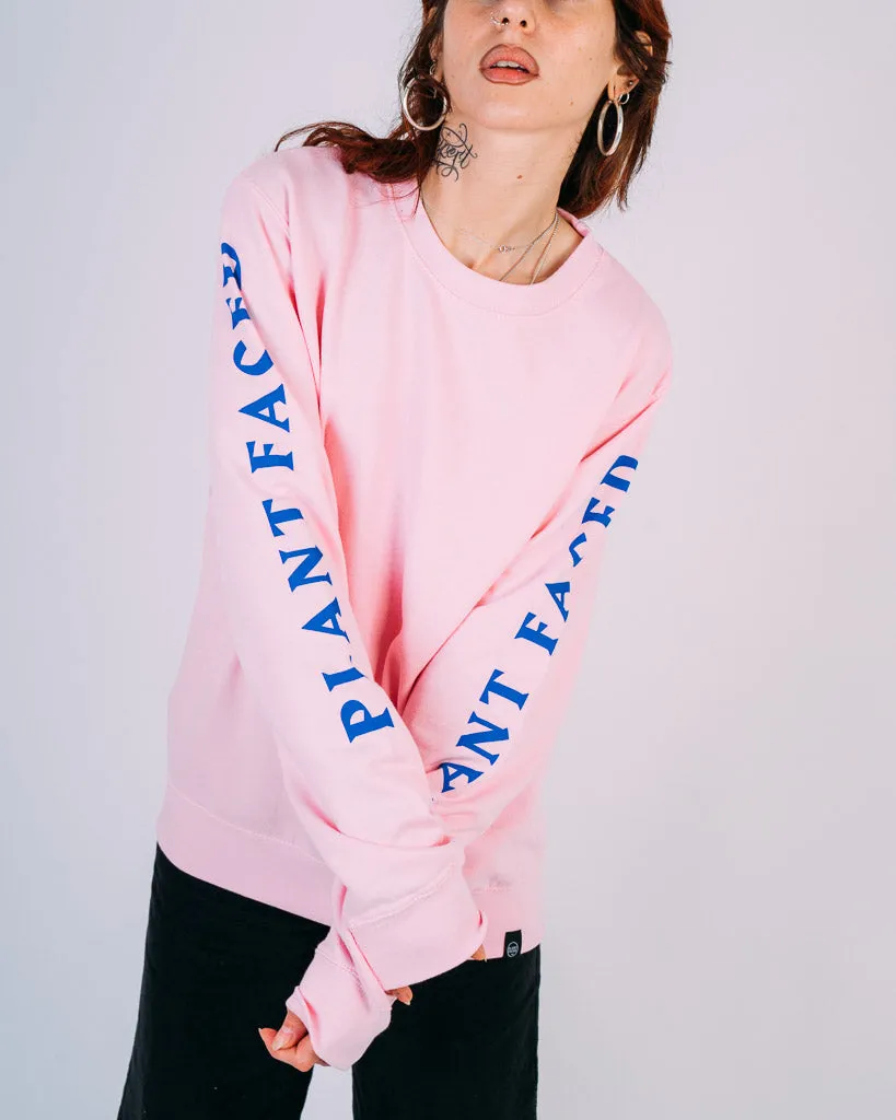 No Beef Sweater - Baby Pink x Electric Blue