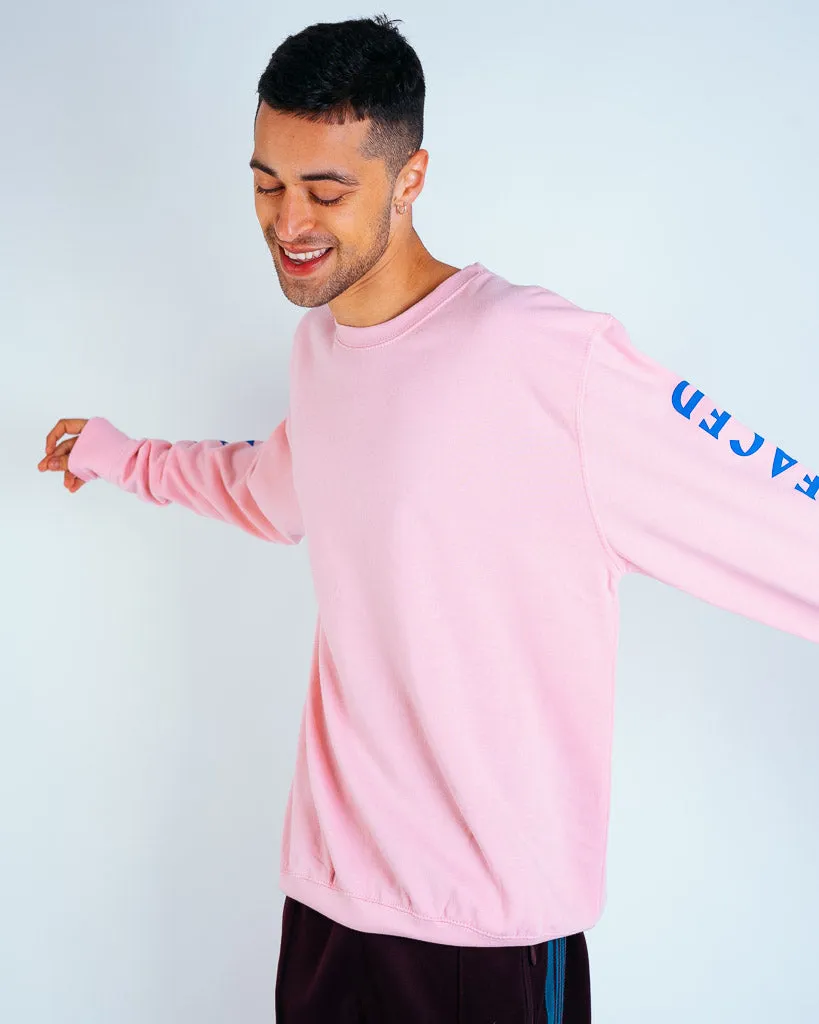 No Beef Sweater - Baby Pink x Electric Blue