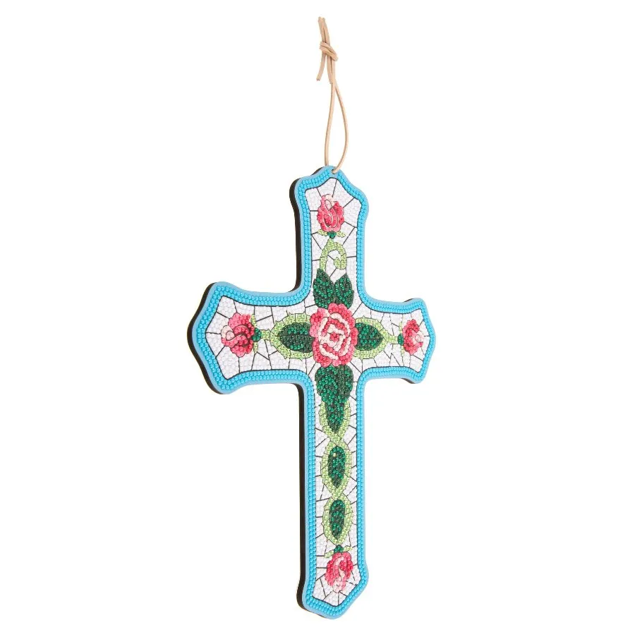 "Cross" Crystal Art Wooden Hanging Decoration