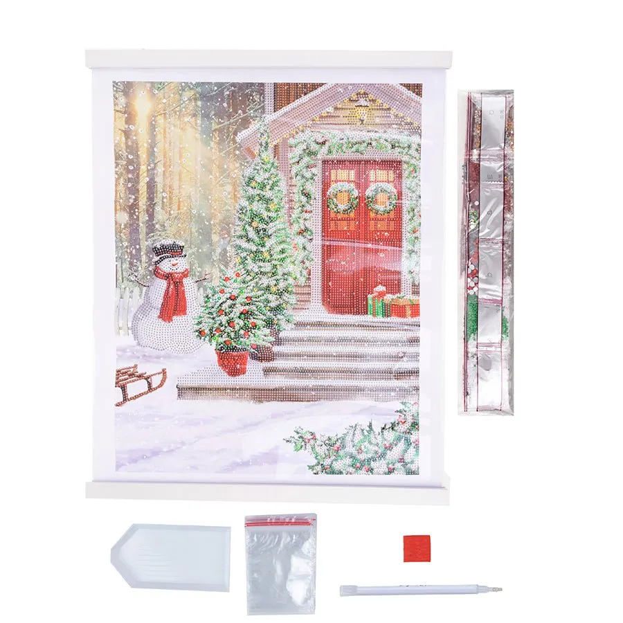 "Snowy Steps" Crystal Art Scroll Kit