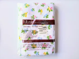 Vintage Pillowcases - Standard - Christine - Floral Pink Yellow Blue - BDP222